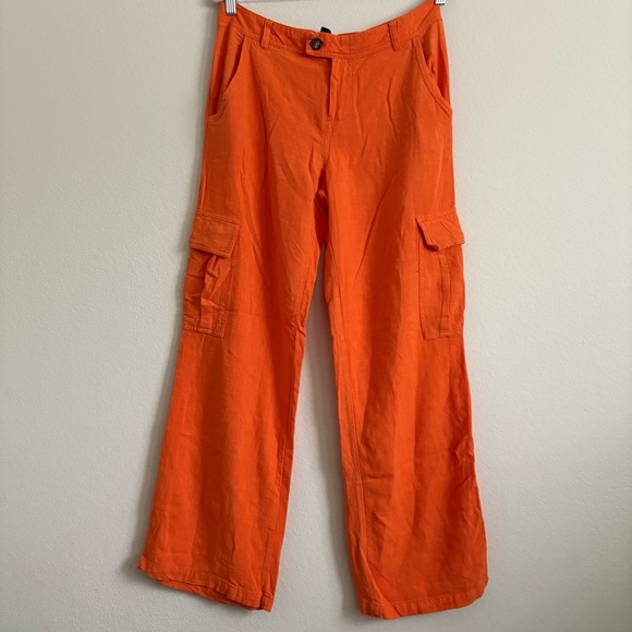 Urban Outfitters Archive Orange Low-rise Cargo Trousers - size small - Picture 2 of 13